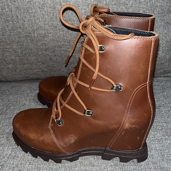 SOREL Joan Of Arctic Waterproof Wedge III Booties, HAZELNUT SIZE 8 US - Picture 4 of 10